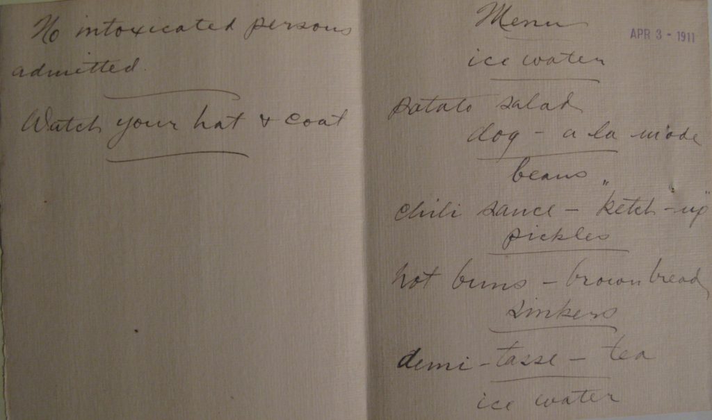 suffragette lunch room menu